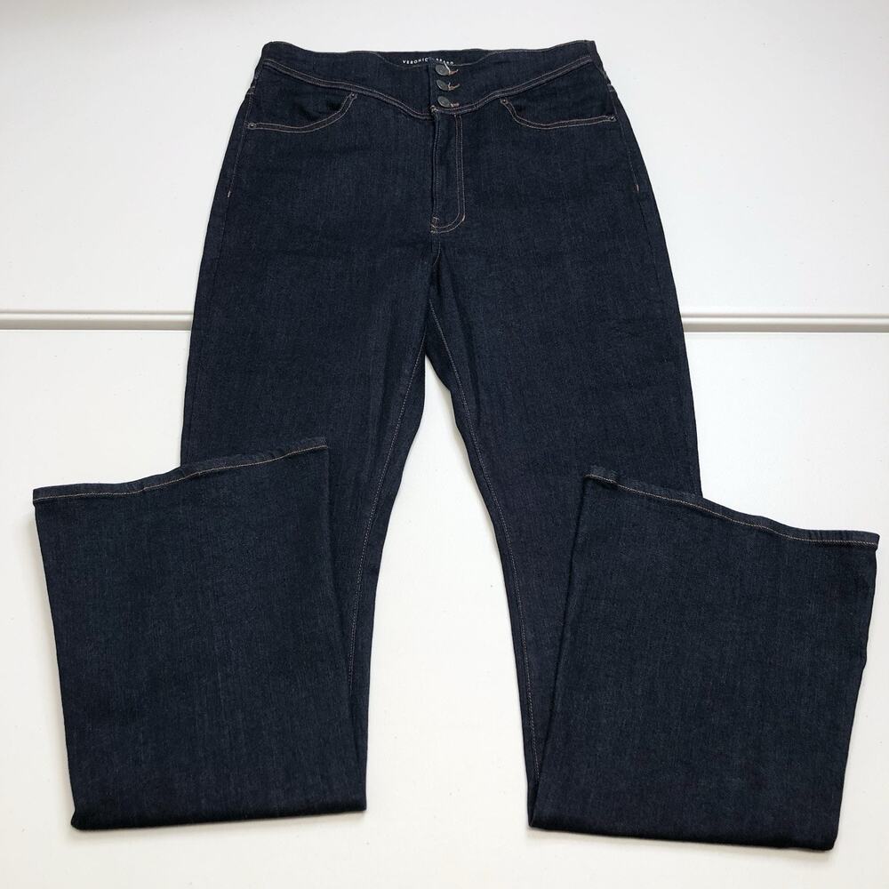 NWOT Veronica Beard Beverly Skinny Flare Wide Leg High Rise Jeans Blue Size 31